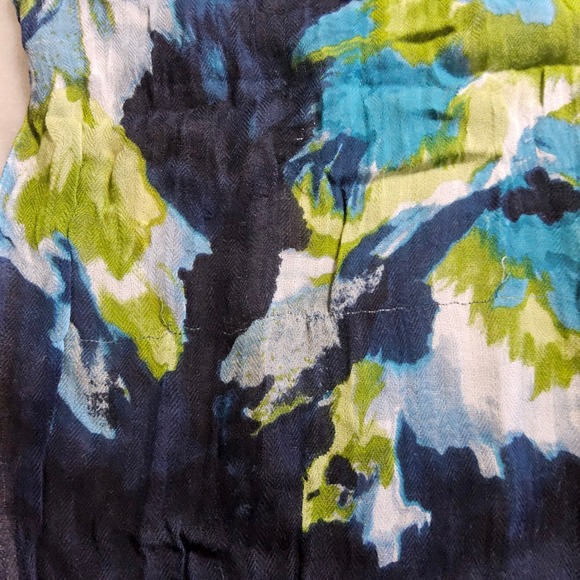 Abercrombie & Fitch Floral Print Scarf Lightweight Blue Green Women - Picture 3 of 10